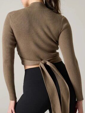 Athleta x Alicia Keys Cozy Mock Neck Wrap Sweater Size S
